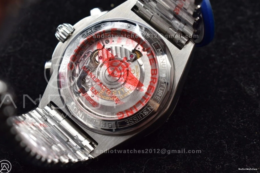 A 42mm Chronomat BLSF Best SS 538 B01 Edition Black Dial on Breathable 1:1 Bracelet SS 0127